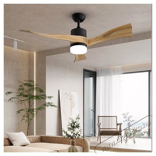 IMMAX NEO LITE SOFISTICADO Smart LED mennyezeti l&aacute;mpa ventil&aacute;torral Tuya, WiFi, fekete/fa H&aacute;ztart&aacute;s / Otthon / K&uuml;lt&eacute;r - Ventil&aacute;tor / L&eacute;gkondicion&aacute;l&oacute; - Fali / mennyezeti ventil&aacute;tor - 511994
