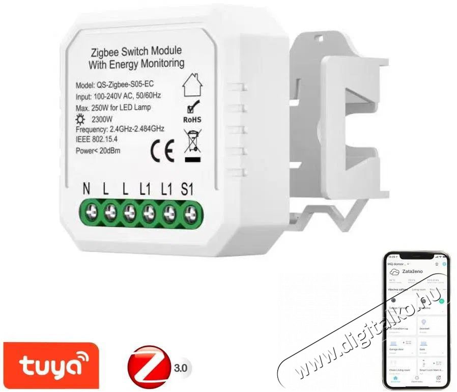 IMMAX NEO intelligens vez&eacute;rlő teljes&iacute;tm&eacute;nym&eacute;r&eacute;ssel V6 1 gombos Zigbee 3.0 V6 H&aacute;ztart&aacute;s / Otthon / K&uuml;lt&eacute;r - Okos otthon - Kieg&eacute;sz&iacute;tő - 522119