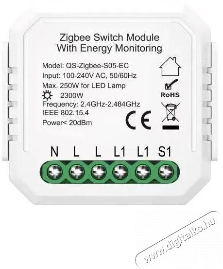 IMMAX NEO intelligens vez&eacute;rlő teljes&iacute;tm&eacute;nym&eacute;r&eacute;ssel V6 1 gombos Zigbee 3.0 V6 H&aacute;ztart&aacute;s / Otthon / K&uuml;lt&eacute;r - Okos otthon - Kieg&eacute;sz&iacute;tő - 522119