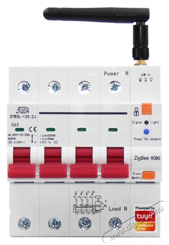IMMAX NEO Okos megszak&iacute;t&oacute; 3P+N 10-63A &aacute;ramv&eacute;dővel, fogyaszt&aacute;sm&eacute;rő, Zigbee 3.0 H&aacute;ztart&aacute;s / Otthon / K&uuml;lt&eacute;r - Okos otthon - Kieg&eacute;sz&iacute;tő - 522133