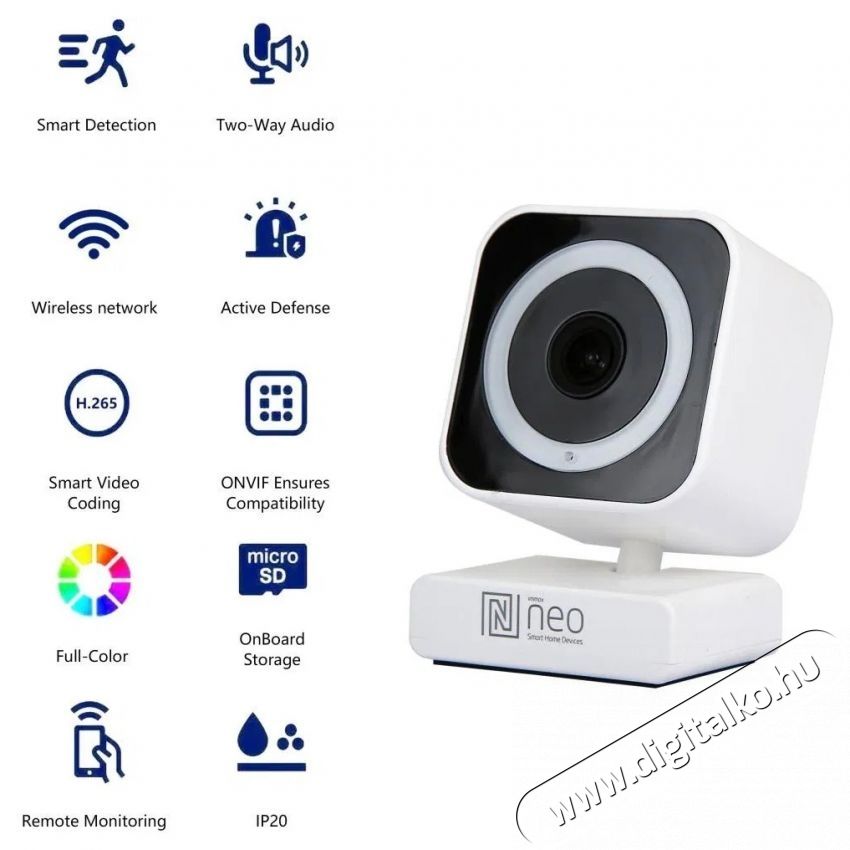 IMMAX NEO LITE Smart Security belt&eacute;ri LITTLE CUBE, WiFi 2,4 GHz, 3 MP, ONVIF IP kamera H&aacute;ztart&aacute;s / Otthon / K&uuml;lt&eacute;r - Biztons&aacute;gtechnika - Biztons&aacute;gi kamera - 532625