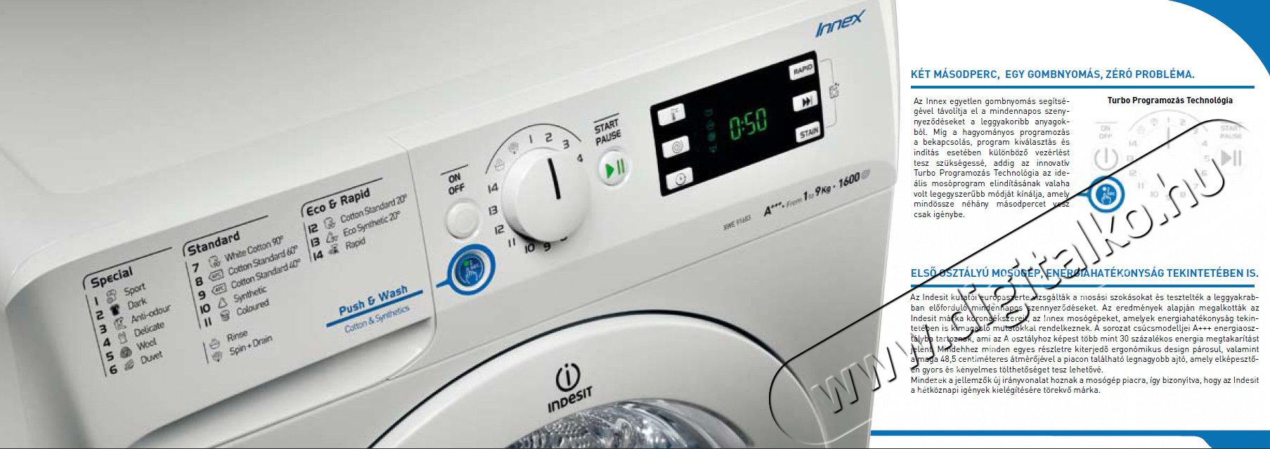 Indesit XWE-81283 XW/EU Mos&oacute;g&eacute;p H&aacute;ztart&aacute;s / Otthon / K&uuml;lt&eacute;r - Mos&oacute;g&eacute;p / sz&aacute;r&iacute;t&oacute;g&eacute;p - El&ouml;lt&ouml;ltős norm&aacute;l (60cm-ig) mos&oacute;g&eacute;p - 276515