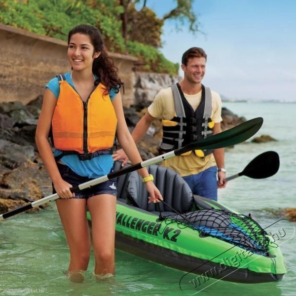 Intex Challenger K2 felf&uacute;jhat&oacute; kajak evezőkkel, Pumpa, 3.50m x 76cm, Z&ouml;ld/K&eacute;k H&aacute;ztart&aacute;s / Otthon / K&uuml;lt&eacute;r - J&aacute;t&eacute;k / Sport - V&iacute;zi j&aacute;t&eacute;k - 533543