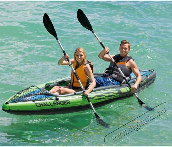Intex Challenger K2 felf&uacute;jhat&oacute; kajak evezőkkel, Pumpa, 3.50m x 76cm, Z&ouml;ld/K&eacute;k H&aacute;ztart&aacute;s / Otthon / K&uuml;lt&eacute;r - J&aacute;t&eacute;k / Sport - V&iacute;zi j&aacute;t&eacute;k - 533543