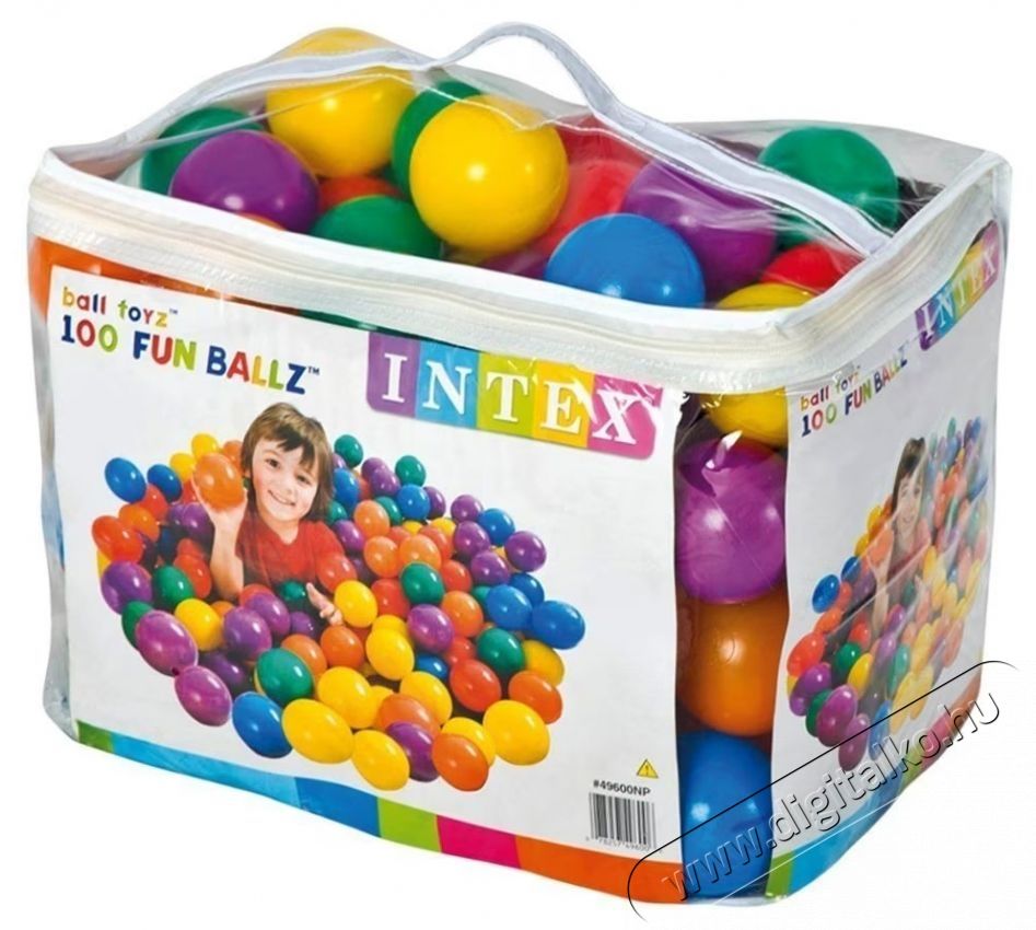 Intex Fun Ballz labd&aacute;k, 100 darab, 8 cm H&aacute;ztart&aacute;s / Otthon / K&uuml;lt&eacute;r - J&aacute;t&eacute;k / Sport - Szabadt&eacute;ri j&aacute;t&eacute;k - 535349