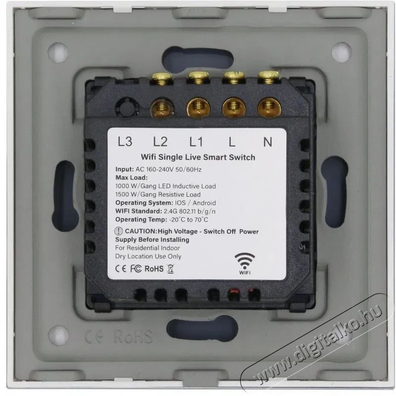 iQtech Millennium, WiFi 2x NoN Smartlife kapcsol&oacute;, feh&eacute;r H&aacute;ztart&aacute;s / Otthon / K&uuml;lt&eacute;r - Okos otthon - Kieg&eacute;sz&iacute;tő - 522165