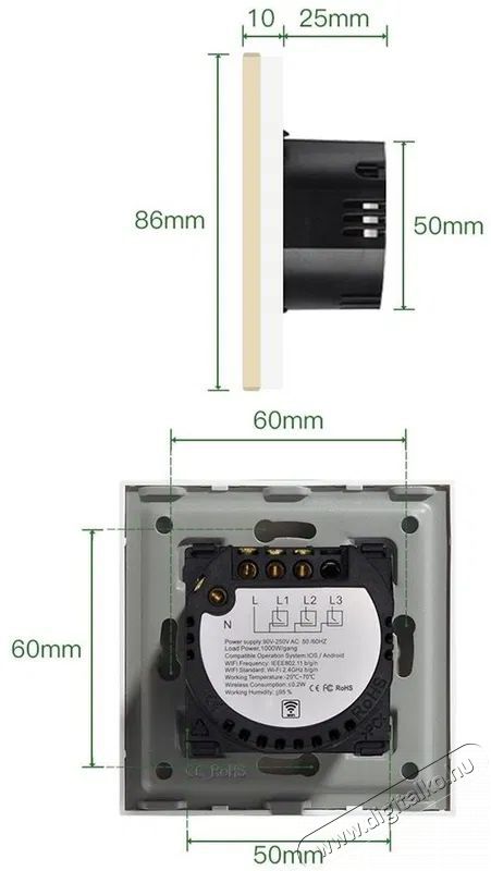 iQtech Millennium, Zigbee 2x NoN kapcsol&oacute; Smartlife, fekete H&aacute;ztart&aacute;s / Otthon / K&uuml;lt&eacute;r - Egy&eacute;b h&aacute;ztart&aacute;si term&eacute;k - 522167