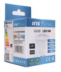 Iris Lighting GU105W4000K 5W 400lm 4000K GU10 LED fényforrás Háztartás / Otthon / Kültér - Világítás / elektromosság - GU10 foglalatú izzó - 386657