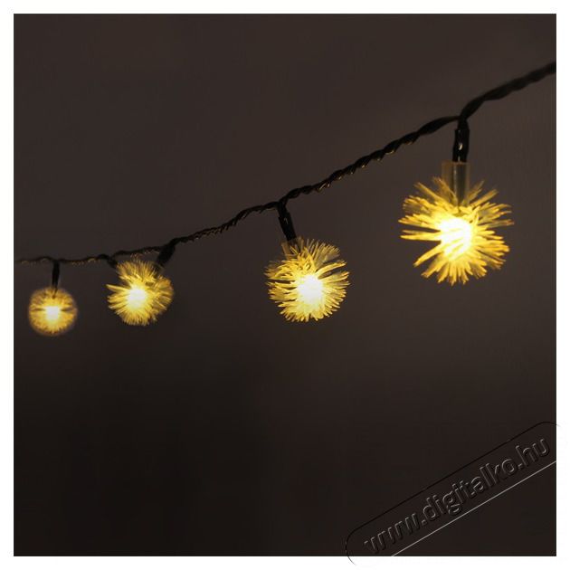 Iris Z&uacute;zmara alak&uacute; 3cm/5m/IPX3 szabv&aacute;nyos/meleg feh&eacute;r/20db LED-es/napelemes f&eacute;nydekor&aacute;ci&oacute; H&aacute;ztart&aacute;s / Otthon / K&uuml;lt&eacute;r - Vil&aacute;g&iacute;t&aacute;s / elektromoss&aacute;g - Led szalag / f&eacute;nyf&uuml;z&eacute;r - 388096