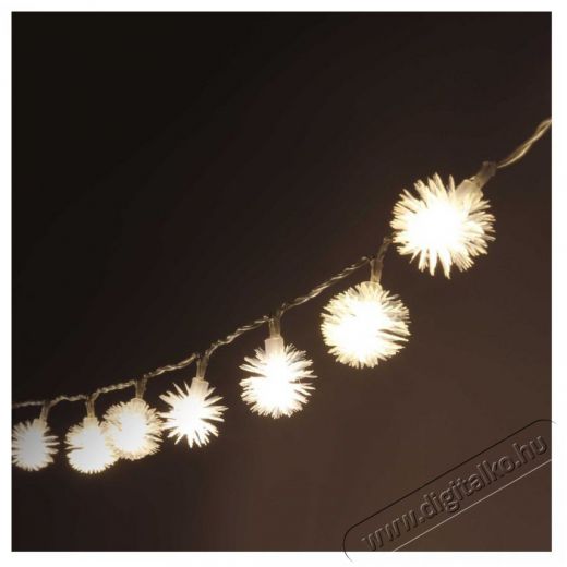 Iris Zúzmara alakú 3cm/1,5m/meleg fehér/10db LED-es/2xAA elemes fénydekoráció Háztartás / Otthon / Kültér - Világítás / elektromosság - Led szalag / fényfüzér - 388649