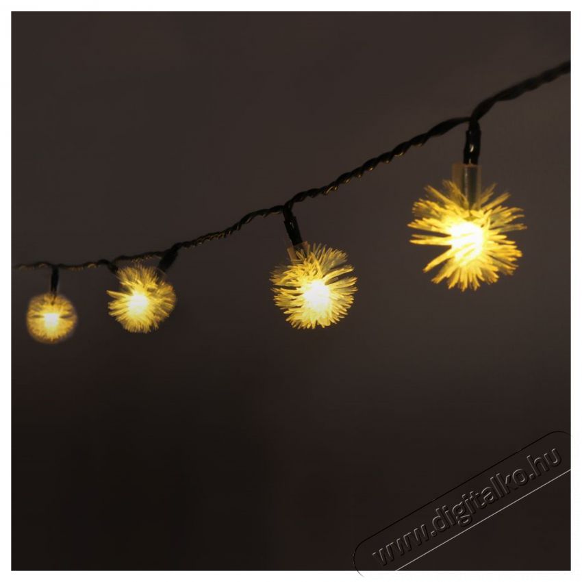 Iris Z&uacute;zmara alak&uacute; 3cm/12m/IPX3 szabv&aacute;nyos/meleg feh&eacute;r/100db LED-es/napelemes f&eacute;nydekor&aacute;ci&oacute; H&aacute;ztart&aacute;s / Otthon / K&uuml;lt&eacute;r - Vil&aacute;g&iacute;t&aacute;s / elektromoss&aacute;g - Led szalag / f&eacute;nyf&uuml;z&eacute;r - 388933