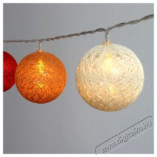Iris Gömb alakú 6cm/színes fonott/4,5m/piros-narancs-meleg fehér/30db LED-es/USB-s fénydekoráció Háztartás / Otthon / Kültér - Világítás / elektromosság - Led szalag / fényfüzér - 388944