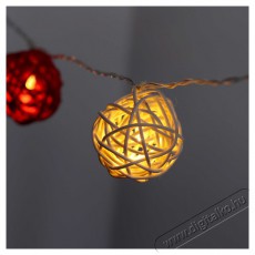 Iris Gömb alakú fonott/rattan/4m/fehér + piros/20db LED-es/3xAA elemes fénydekoráció Háztartás / Otthon / Kültér - Világítás / elektromosság - Led szalag / fényfüzér - 388525