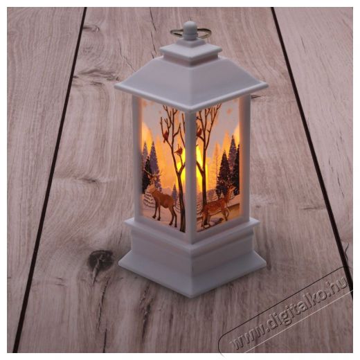 Iris Karácsonyi jávorszarvas mintás 13x5,3x5,3cm LED-es fehér lámpás Háztartás / Otthon / Kültér - Világítás / elektromosság - Hangulat teremtő világítás - 388950