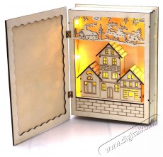 Iris Karácsonyi könyv mintás 44,5x30cm/meleg fehér LED-es fa kinyitható fénydekoráció Háztartás / Otthon / Kültér - Világítás / elektromosság - Hangulat teremtő világítás - 388952