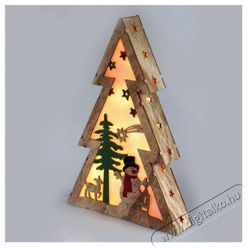 Iris Fenyőfa alak&uacute; h&oacute;ember mint&aacute;s/20x29,5x4,5cm/meleg feh&eacute;r LED-es fa f&eacute;nydekor&aacute;ci&oacute; H&aacute;ztart&aacute;s / Otthon / K&uuml;lt&eacute;r - Vil&aacute;g&iacute;t&aacute;s / elektromoss&aacute;g - Led szalag / f&eacute;nyf&uuml;z&eacute;r - 388545