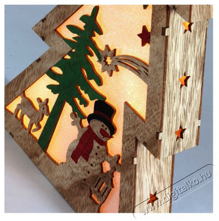 Iris Fenyőfa alak&uacute; h&oacute;ember mint&aacute;s/20x29,5x4,5cm/meleg feh&eacute;r LED-es fa f&eacute;nydekor&aacute;ci&oacute; H&aacute;ztart&aacute;s / Otthon / K&uuml;lt&eacute;r - Vil&aacute;g&iacute;t&aacute;s / elektromoss&aacute;g - Led szalag / f&eacute;nyf&uuml;z&eacute;r - 388545