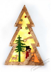 Iris Fenyőfa alakú hóember mintás/20x29,5x4,5cm/meleg fehér LED-es fa fénydekoráció Háztartás / Otthon / Kültér - Világítás / elektromosság - Led szalag / fényfüzér - 388545