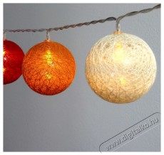 Iris Gömb alakú 6cm/színes fonott/1,5m/piros-narancs-meleg fehér/10db LED-es/USB-s fénydekoráció Háztartás / Otthon / Kültér - Világítás / elektromosság - Led szalag / fényfüzér - 388546