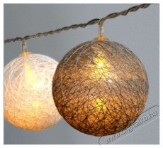Iris Gömb alakú 6cm/színes fonott/4,5m/szürke-fehér/30db LED-es/USB-s fénydekoráció Háztartás / Otthon / Kültér - Világítás / elektromosság - Led szalag / fényfüzér - 388536