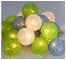 Iris Gömb alakú 6cm/színes fonott/3m/zöld-kék-fehér/20db LED-es/USB-s fénydekoráció Háztartás / Otthon / Kültér - Világítás / elektromosság - Led szalag / fényfüzér - 388857