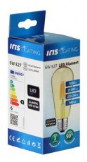 Iris Lighting Filament Bulb Longtip E27 ST64 6W/3000K/540lm aranysz&iacute;nű LED f&eacute;nyforr&aacute;s H&aacute;ztart&aacute;s / Otthon / K&uuml;lt&eacute;r - Vil&aacute;g&iacute;t&aacute;s / elektromoss&aacute;g - E27 foglalat&uacute; izz&oacute; - 476736