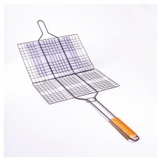Iris KT-203 BBQ nyeles grillrács 34cm x 22cm rácsmérettel Háztartás / Otthon / Kültér - Kültér / kerti termék / grill - Kerti grill kiegészítő - 505107