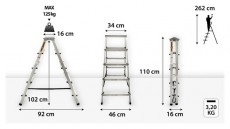 IRIS BEST DRABEST HOME 2x5 lépcsős kétoldalon járható alumínium létra, fellépő, összecsukható Háztartás / Otthon / Kültér - Kültér / kerti termék / grill - Létra - 507240