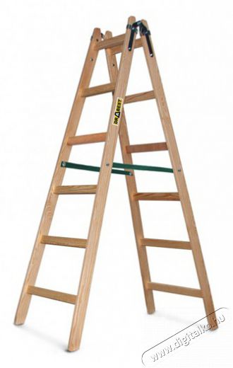 IRIS BEST DRABEST STANDARD 2x6 lépcsős fa létra, összecsukható Háztartás / Otthon / Kültér - Kültér / kerti termék / grill - Létra - 507244