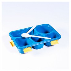 Iris KT-004-BL 5 rekeszes kék műanyag ételhordó doboz Konyhai termékek - Sütő-főzőlap, tűzhely (szabadonálló) - Ételmelegítő / melegentartó - 507514