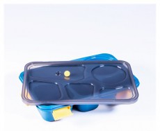 Iris KT-004-BL 5 rekeszes kék műanyag ételhordó doboz Konyhai termékek - Sütő-főzőlap, tűzhely (szabadonálló) - Ételmelegítő / melegentartó - 507514