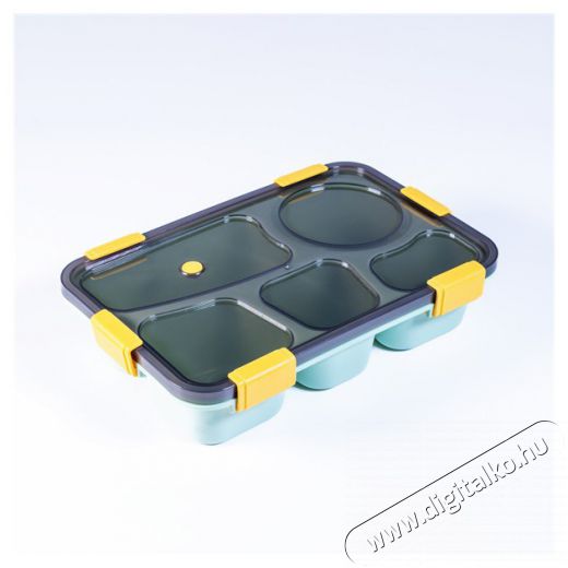 Iris KT-004-GR 5 rekeszes zöld műanyag ételhordó doboz Konyhai termékek - Sütő-főzőlap, tűzhely (szabadonálló) - Ételmelegítő / melegentartó - 507513