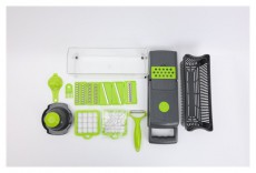 Iris KT-014-GR zöld 14 részes multifuncionális szeletelő és aprító Konyhai termékek - Konyhai eszköz - Szeletelő / reszelő / kinyomó - 513475