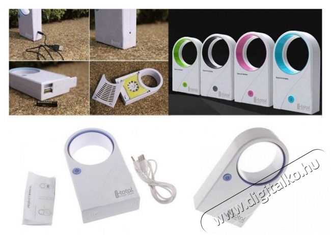 Itotal CM2299 USB mini fekete lapát nélküli ventilátor Háztartás / Otthon / Kültér - Ventilátor / Légkondicionáló - Mini ventilátor - 337317