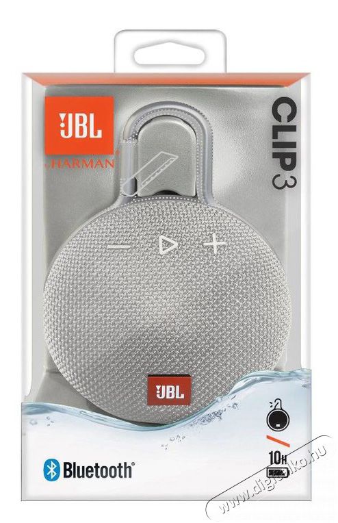 JBL Clip 3 Bluetooth hangszóró - fehér Audio-Video / Hifi / Multimédia - Hordozható, vezeték nélküli / bluetooth hangsugárzó - Hordozható, vezeték nélküli / bluetooth hangsugárzó - 346834