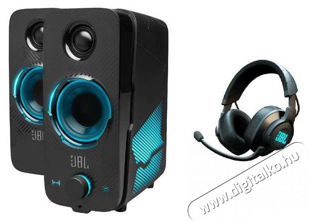 JBL Quantum Duo Bluetooth gamer hangszóró + Quantum 600 vezeték nélküli gamer fejhallgató csomag - fekete  Audio-Video / Hifi / Multimédia - Hangfal - Hangfalszett - Akciós hangfal csomag - 375084
