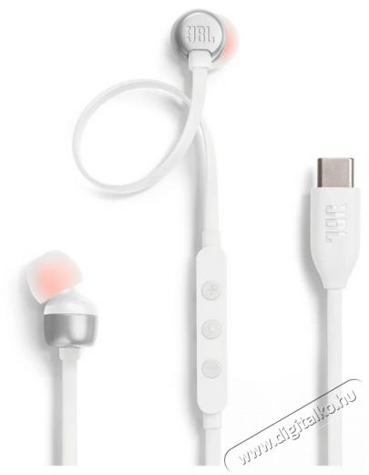 JBL T 310 C WHT vezetékes USB C mikrofonos fehér fülhallgató Audio-Video / Hifi / Multimédia - Fül és Fejhallgatók - Fülhallgató - 507942