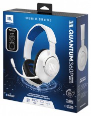 JBL Quantum 360 vezeték nélküli fehér/kék gamer headset Audio-Video / Hifi / Multimédia - Fül és Fejhallgatók - Fejhallgató mikrofonnal / headset - 515015