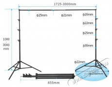 Jinbei JB10-3000FPG háttértartó szett hordtáskával Fotó-Videó kiegészítők - Háttér - Vászon háttér - 354805