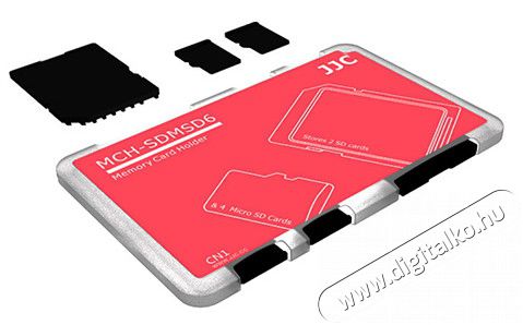 JJC MCH-SDMSD6CN memóriakártya tartó - piros Memória kártya / Pendrive - Memória kártya tartó tok - 318977