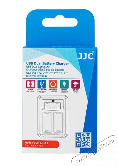 JJC DCH-LPE12 USB DUAL TÖLTŐ CANON (LP-E12) Akkuk és töltők - Li-ion akkumulátor és töltő (utángyártott) - Töltő - 354344