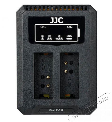JJC DCH-LPE12 USB DUAL TÖLTŐ CANON (LP-E12) Akkuk és töltők - Li-ion akkumulátor és töltő (utángyártott) - Töltő - 354344