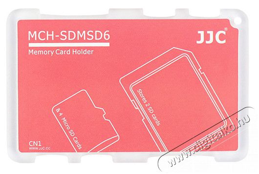 JJC MCH-SDMSD6CN memóriakártya tartó - piros Memória kártya / Pendrive - Memória kártya tartó tok - 318977
