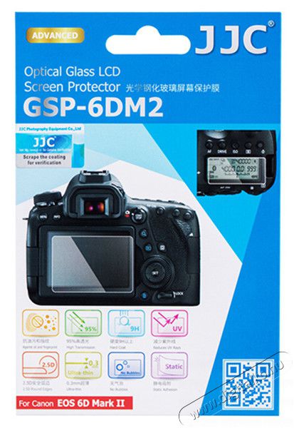 JJC GSP-6DM2 LCD védő üveg (CANON EOS 6D MARK II) Fotó-Videó kiegészítők - Lcd védő - 328049