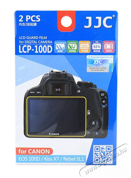 JJC LCP-100D LCD védő fólia (CANON EOS 100D) Fotó-Videó kiegészítők - Lcd védő - 320613