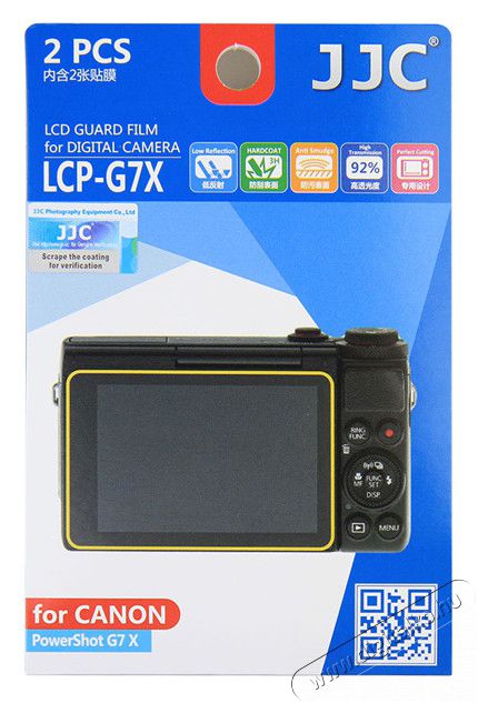 JJC LCD védő fólia (CANON G7 X MII, G5/G7/G9 X) Fotó-Videó kiegészítők - Lcd védő - 318932