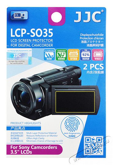 JJC LCD védő fólia (SONY KAMERÁHOZ 3,5) Fotó-Videó kiegészítők - Lcd védő - 318937