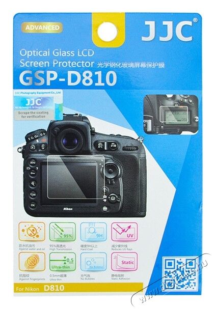 JJC GSP-D810 kijelző védőüveg Nikon D810-hez Fotó-Videó kiegészítők - Lcd védő - 293294