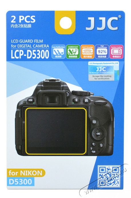 JJC LCP-D5300 kijelző védő fólia Nikon D5600-hoz Fényképezőgép / kamera - Sport kamera tartozékok - Lencsevédő / védőborítás - 320614