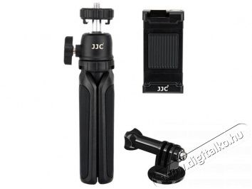 JJC TP-T1K mini állvány + smartphone + GoPro adapter Mobil / Kommunikáció / Smart - Mobiltelefon kiegészítő / tok - Tartó / rögzítő / állvány - 377602